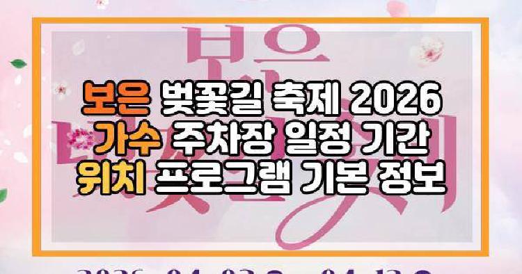 보은 벚꽃길 축제