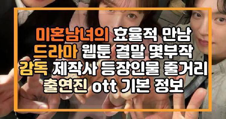 미혼남녀의 효율적 만남 드라마