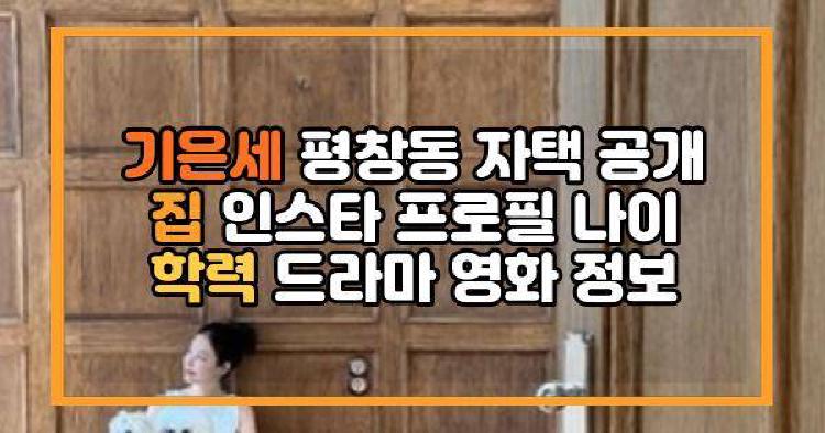 기은세 평창동 자택 공개 집 인스타 프로필 나이 학력 드라마 영화 정보