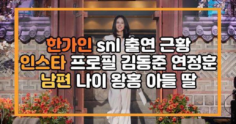 한가인 snl 출연 근황 인스타 프로필 김동준 연정훈 남편 나이 왕홍 아들 딸