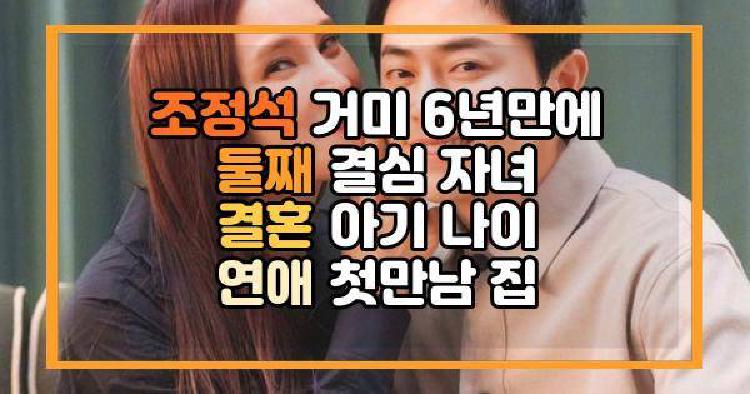 조정석 거미 6년만에 둘째 결심 자녀 결혼 아기 나이 연애 첫만남 집