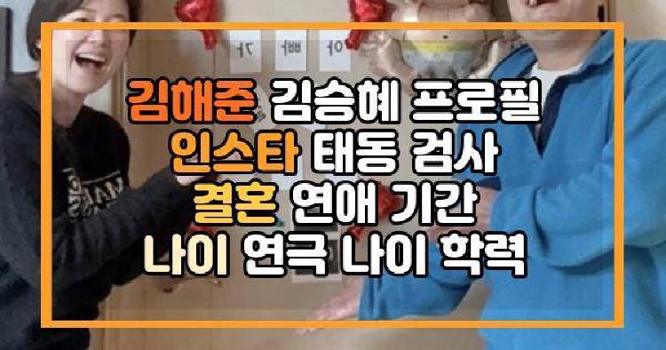 김해준 김승혜 프로필 인스타 태동 검사 결혼 연애 기간 나이 연극 나이 학력