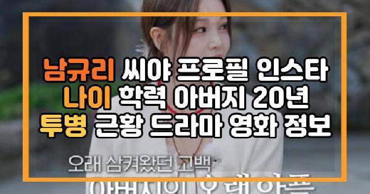 남규리 씨야 프로필 인스타 나이 학력 아버지 20년 투병 근황 드라마 영화 정보