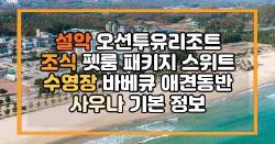 설악 오션투유리조트 조식 펫룸 패키지 스위트 수영장 바베큐 애견동반 사우나 기본 정보