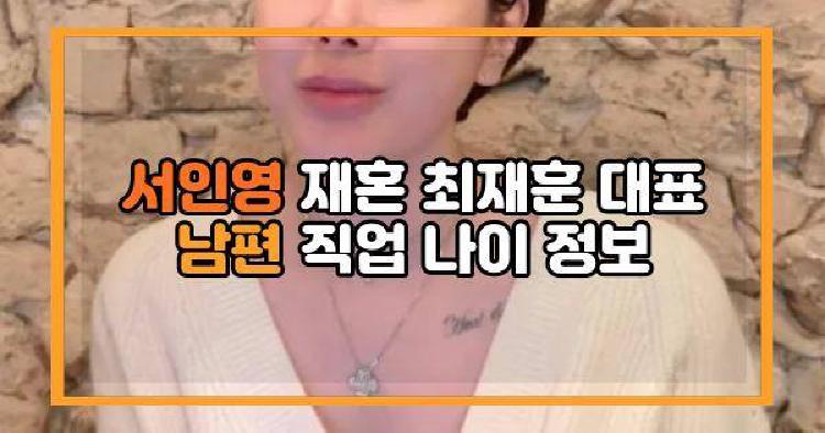 서인영 재혼 최재훈 대표 남편 직업 나이 정보