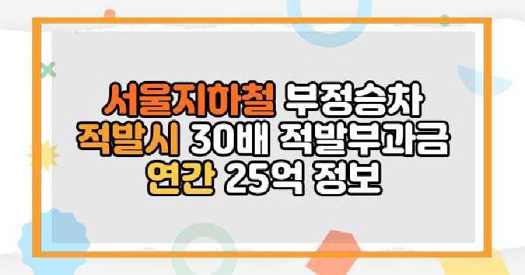 서울지하철 부정승차