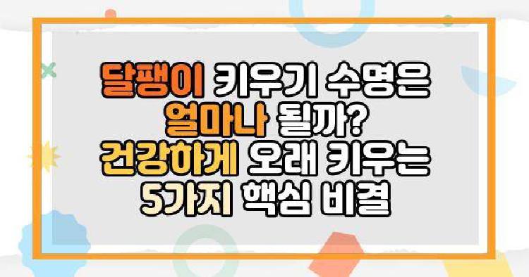 달팽이 키우기 수명
