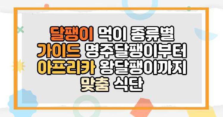 달팽이 먹이 종류별 가이드