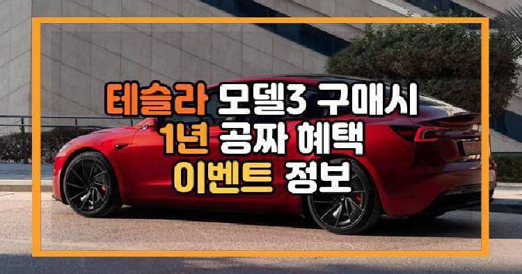 테슬라 모델3 구매시 1년 공짜 혜택