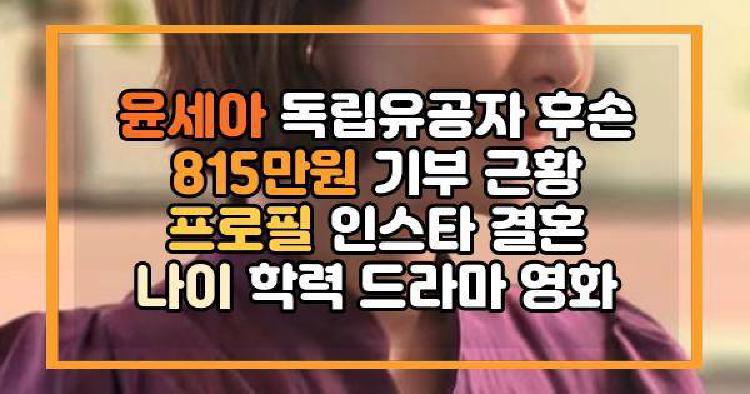 윤세아 기부